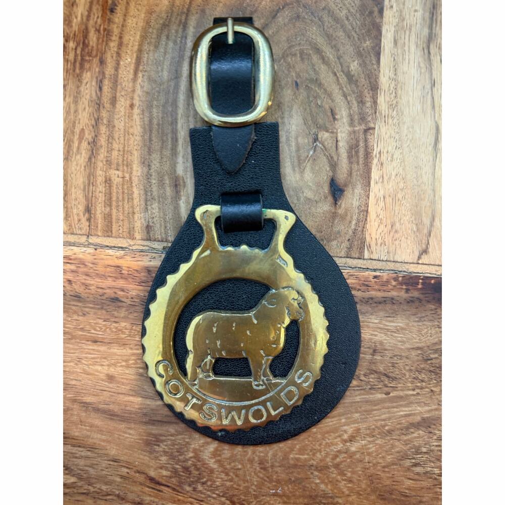 Cotswolds Sheep Horse Brass Mounted Leather Straps Black